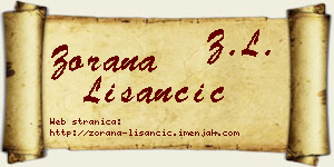 Zorana Lišančić vizit kartica